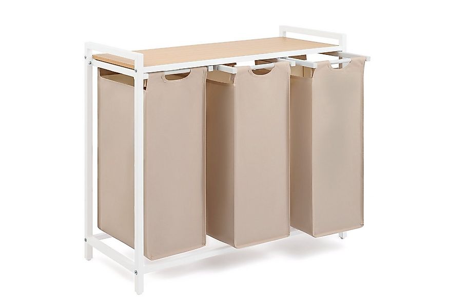 Blumtal Ausziehwäschekorb 2-4 Fächer Wäschesammler mit Ablage und Metallrah günstig online kaufen