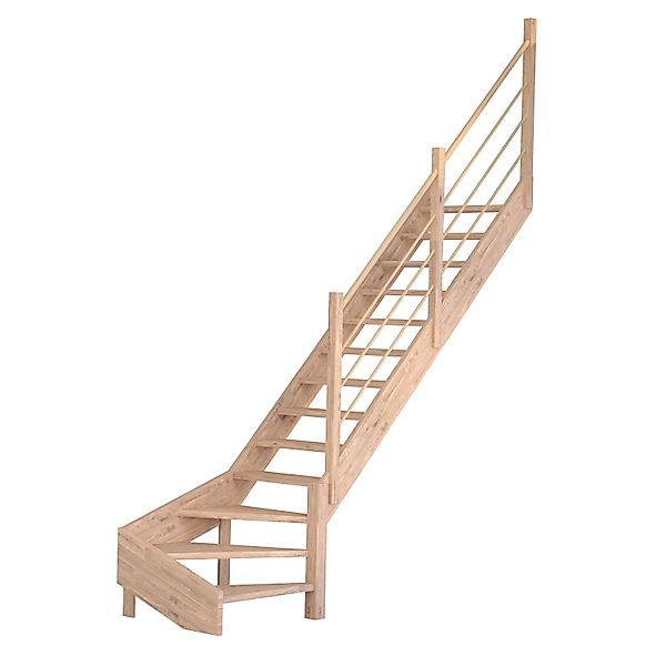 Treppe Mykonos Pro Eiche Gewendelt R 90 cm Holz-Design-Geländer FSC® günstig online kaufen