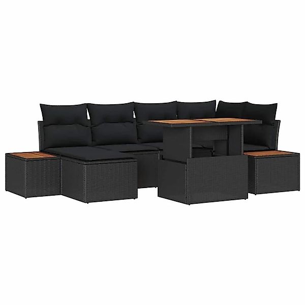 vidaXL Garten Essgruppe mit Kissen 7-Tlg Schwarz und Braun 3350085 günstig online kaufen