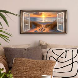 OneMillionCanvasses® Leinwandbild Panorama Durchblick - Strand günstig online kaufen