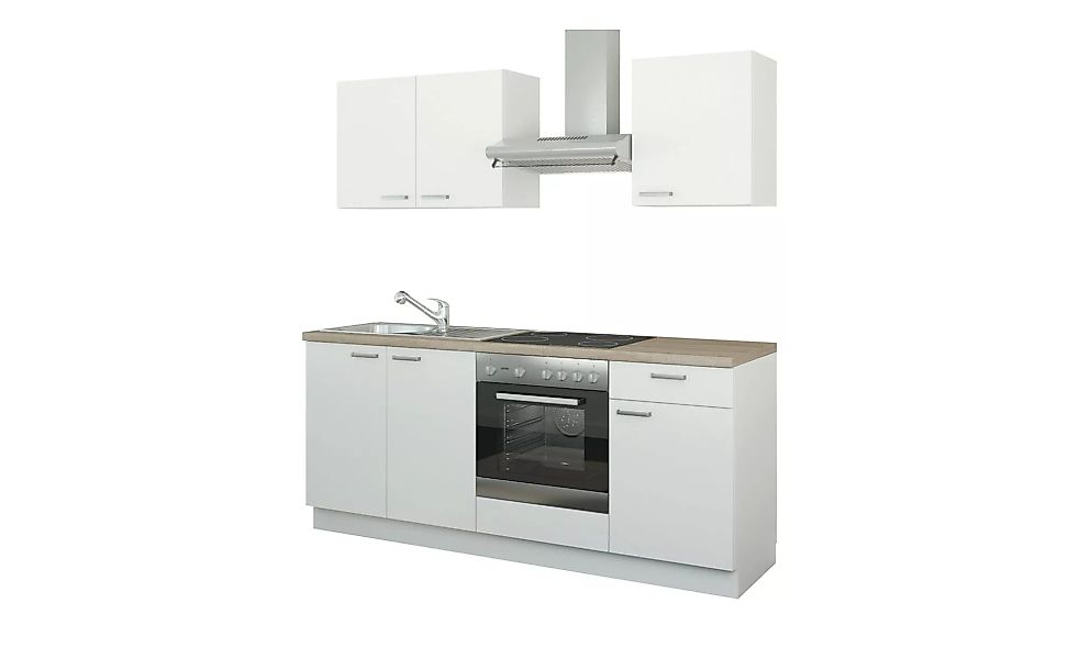 Küchenzeile mit Elektrogeräten - weiß - 200 cm - Küchen > Küchenblöcke mit günstig online kaufen