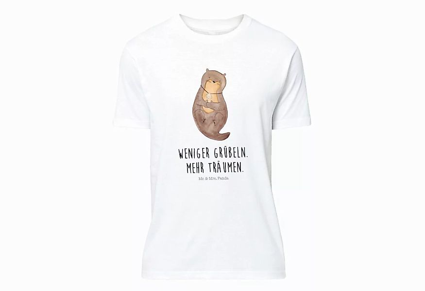 Mr. & Mrs. Panda T-Shirt Otter mit Muschelmedaillon - Weiß - Geschenk, Moti günstig online kaufen