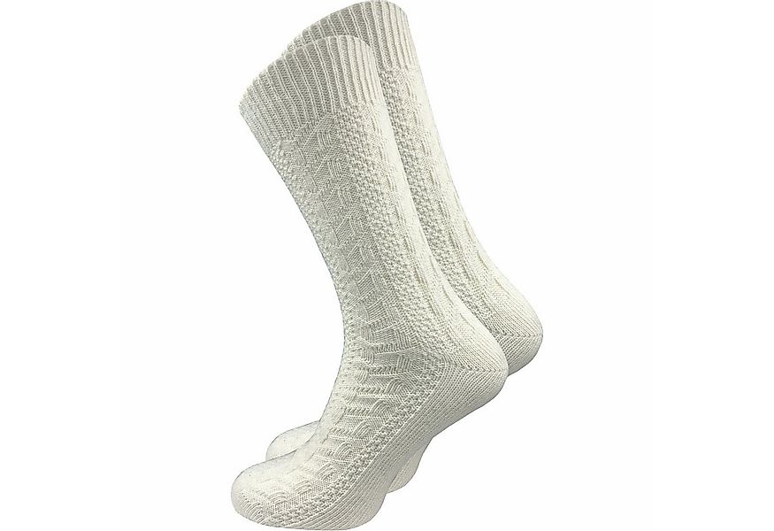 GAWILO Trachtensocken für Herren aus Merino Wolle mit Zopfmuster - kurz (1 günstig online kaufen