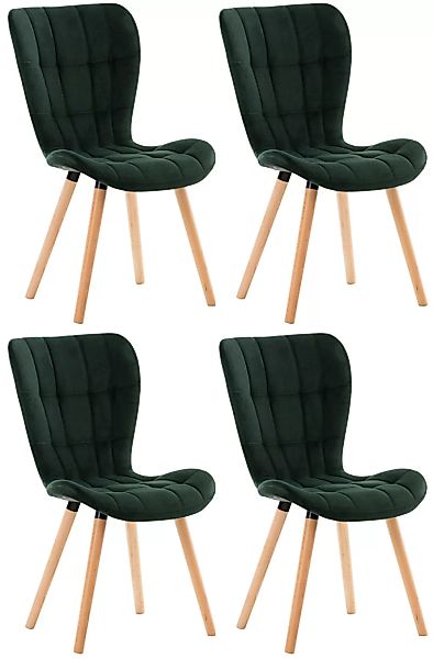 4er Set Stuhl Elda Samt-grün günstig online kaufen