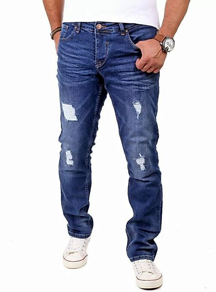 Reslad Destroyed-Jeans Reslad Jeans Herren Destroyed Look Slim Fit Denim De günstig online kaufen