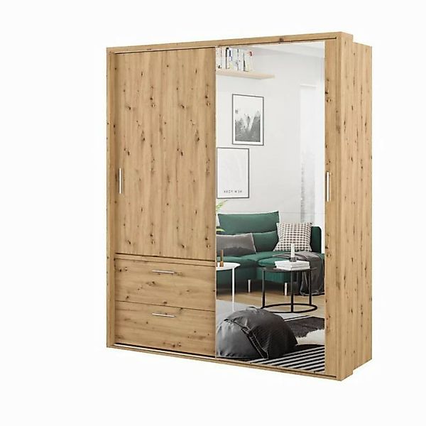 Compleo Kleiderschrank mit 2 Schubladen, Praktische und geräumige Garderobe günstig online kaufen