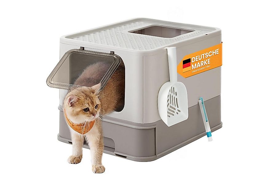 FEANDREA Katzentoilette, Katzenklo, mit Deckel, für Katzen bis 15kg günstig online kaufen