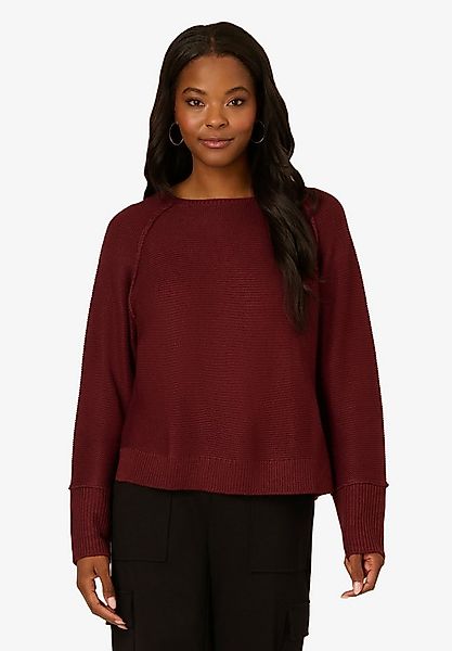 Adrianna Papell Strickpullover Exposed Seam Seed Stitch Sweater with Long R günstig online kaufen