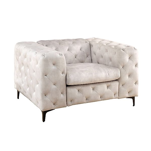 riess-ambiente Chesterfield-Sessel MODERN BAROCK 120cm champagner günstig online kaufen