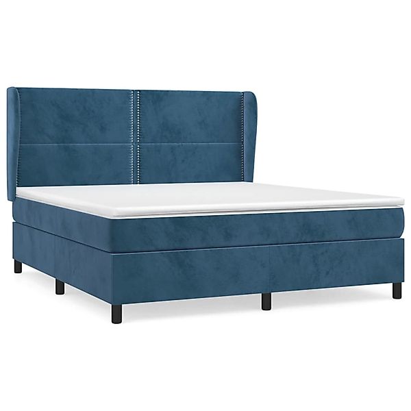 vidaXL Boxspringbett mit Matratze Dunkelblau 180x200 cm Samt1395948 günstig online kaufen