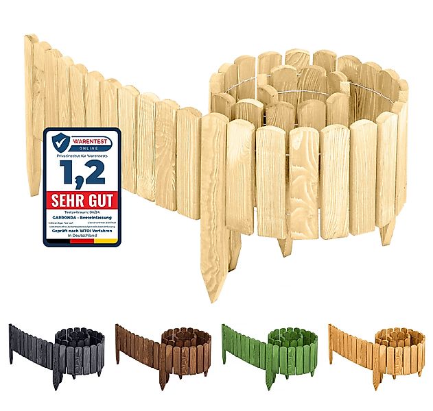 Garronda Rasenkante Beeteinfassung Holz Rollzaun Flexibler günstig online kaufen