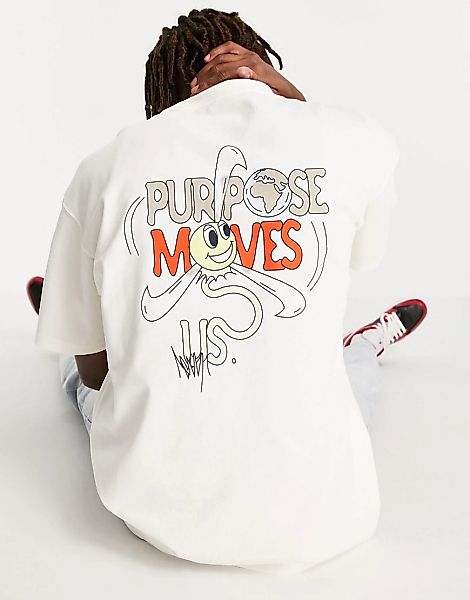 Nike – Move 2 Zero Purpose – Schweres Oversize-T-Shirt in Creme-Weiß günstig online kaufen