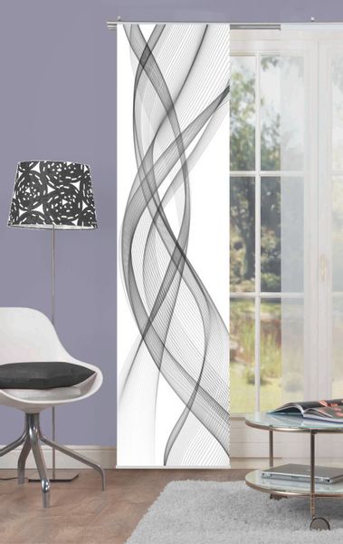 HOME WOHNIDEEN Schiebegardine Schiebegardine FERROL Grau/Multicolor, günstig online kaufen