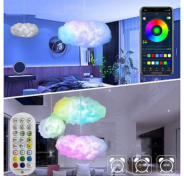 PRIISF LED Deckenleuchte LED Deckenlampe RGB Pendelleuchte Wolke Fernbedien günstig online kaufen