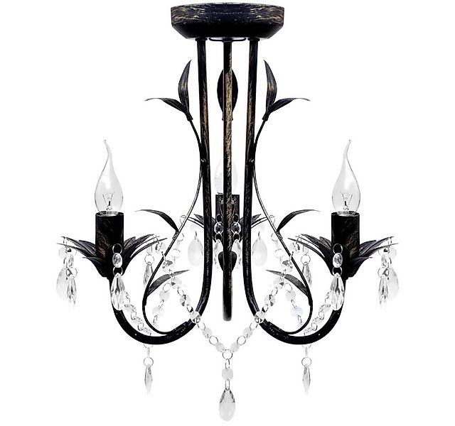 vidaXL Kronleuchter Decknlampe Art Novau mit Kristallperlen 3 x E14 günstig online kaufen