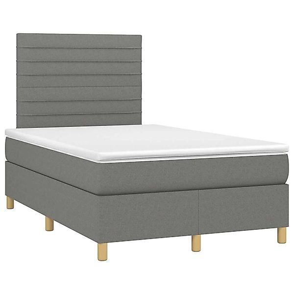 vidaXL Boxspringbett mit Matratze & LED Dunkelgrau 120x190 cm Stoff 3270254 günstig online kaufen