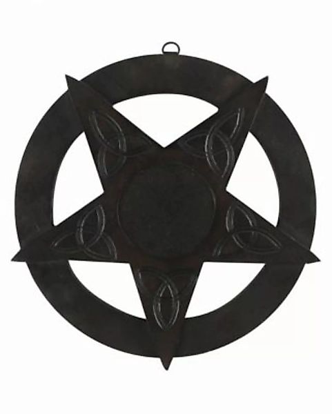 Schwarzes Pentagramm aus Holz als Wandbild 30,5cm Dekofiguren schwarz günstig online kaufen