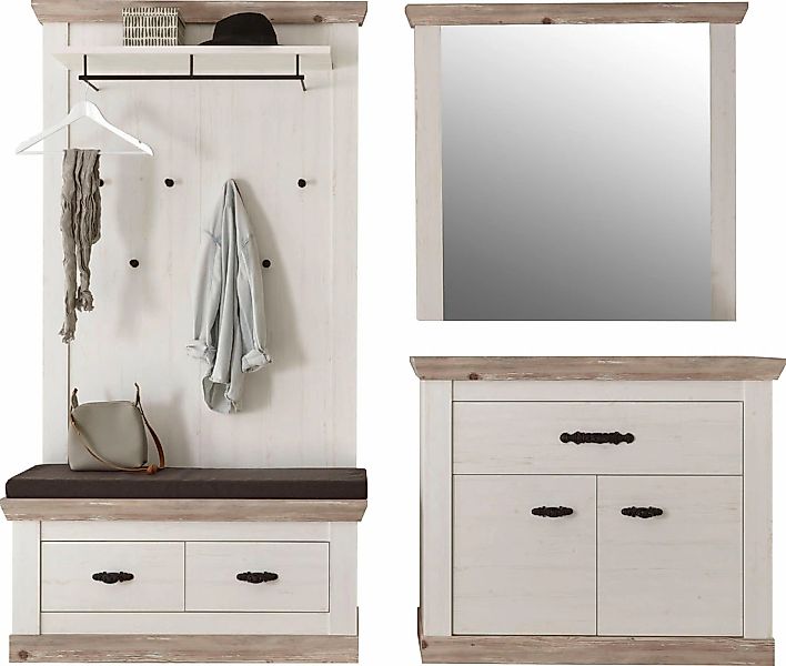 Home affaire Garderoben-Set "Florenz" 4 Stk. tlg. bestehend aus 1 Bank, 1 P günstig online kaufen