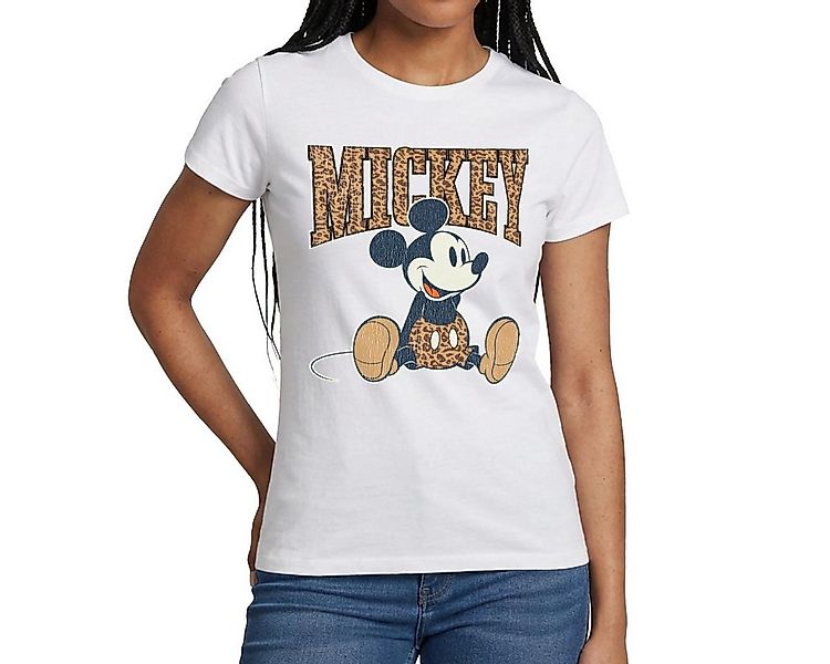 Spreadshirt T-Shirt Mickey & Minnie Mickey Mouse Im Leo Look Frauen T-Shirt günstig online kaufen