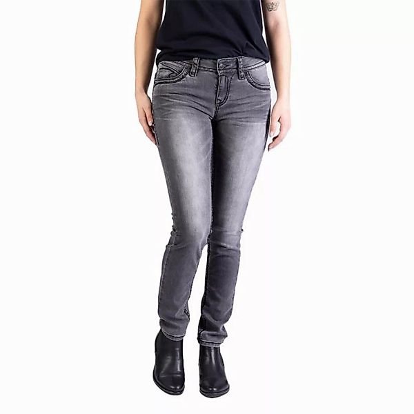 Blue Monkey 5-Pocket-Jeans Laura Skinny - stone grey denim günstig online kaufen