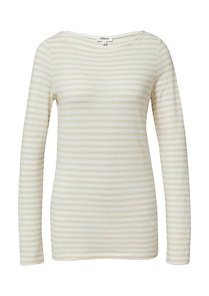 s.Oliver Langarmshirt - Gestreifter Longsleeve aus Flammgarn günstig online kaufen