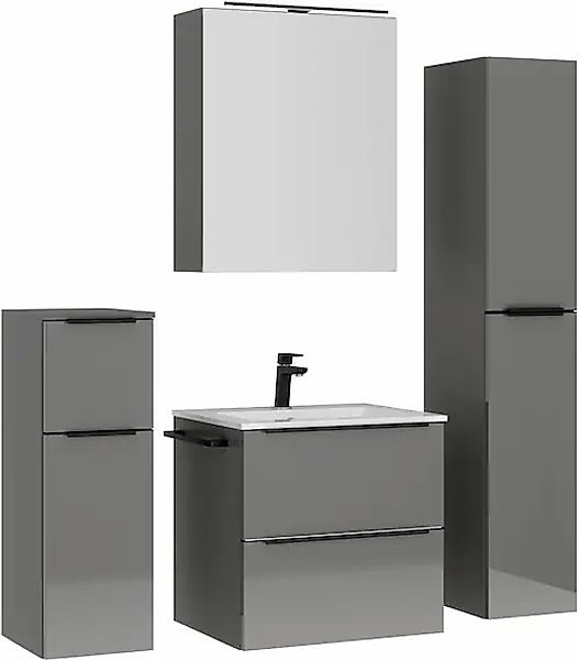 nobilia® Badmöbel-Set »Levere« vormontiert, mit Soft-Close, 4 Stk. tlg. günstig online kaufen