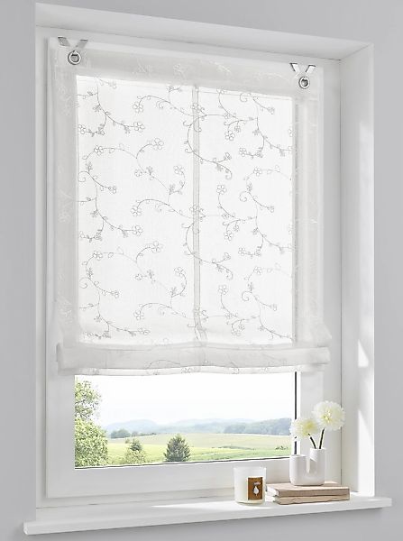 Kutti Raffrollo "Liv" mit Hakenaufhängung ohne Bohren halbtransparent, Poly günstig online kaufen