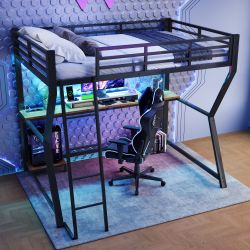 STILVORA Hochbett 90×200 Jugendbett mit matratze,Metallbett günstig online kaufen