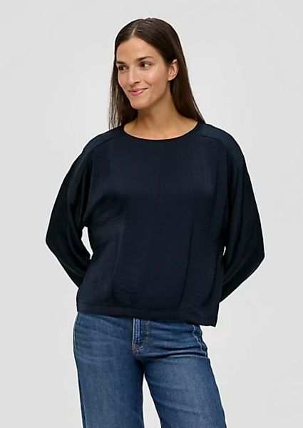 s.Oliver Langarmbluse Satinbluse im Loose Fit Raffung günstig online kaufen