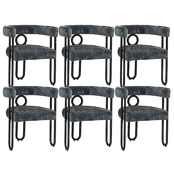 LVHOM Gartenstuhl Retro-Ring Metall 2-/4-/6er-Set, Chenille/PU günstig online kaufen