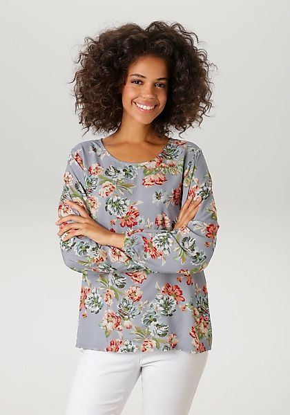 Aniston CASUAL Schlupfbluse mit farbenfrohen Blumendruck - jedes Teil ein U günstig online kaufen