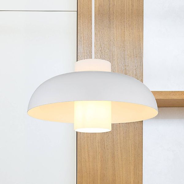 Pendellampe Lowe, weiß matt, Ø 38 cm, Metall günstig online kaufen