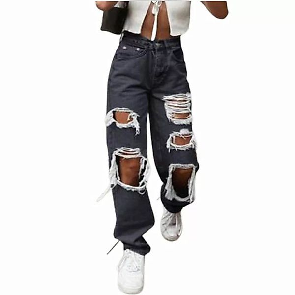 FIDDY Loungepants Lockere Jeans für Damen zerrissene Jeans für Damen Boyfri günstig online kaufen