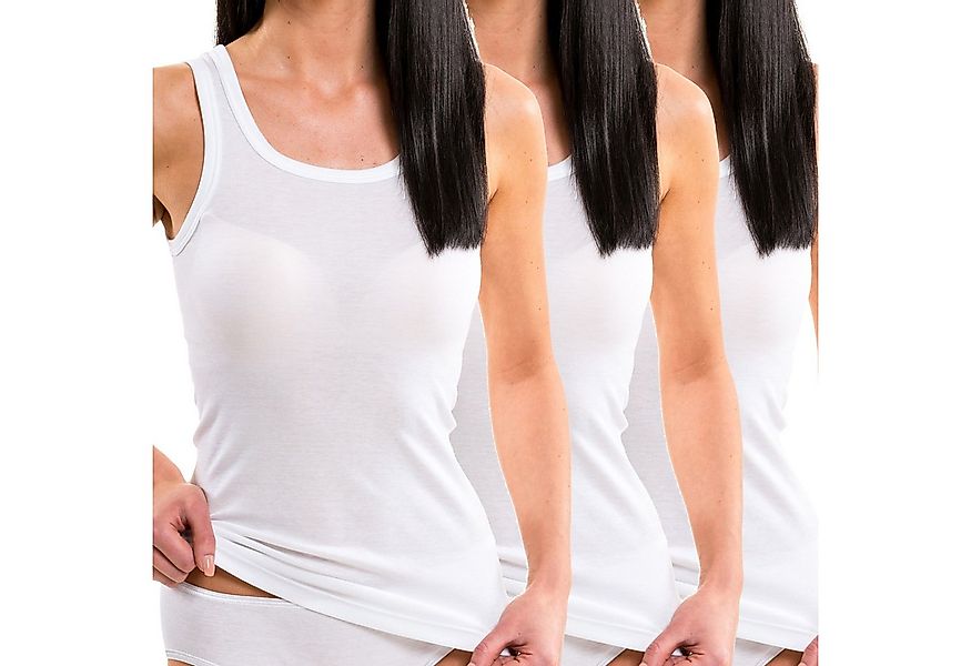 HERMKO Achseltop 1325 3er Pack Damen Longshirt aus 100% Bio-Baumwolle Achse günstig online kaufen