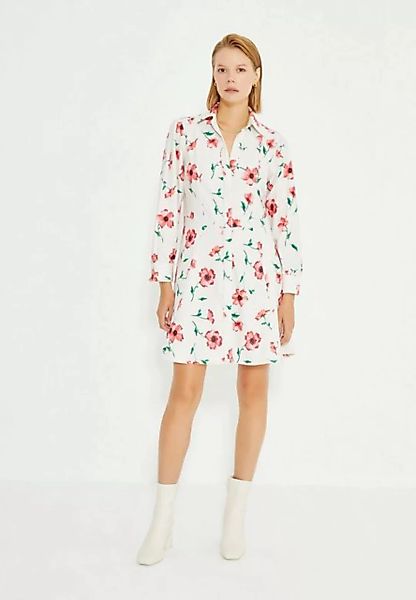 Just Like You Minikleid Langärmliges Minikleid mit Hemdkragen und Blumendru günstig online kaufen