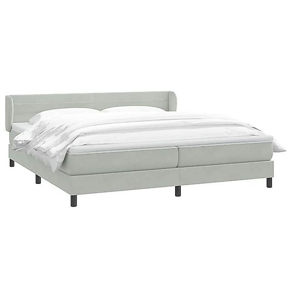 vidaXL Bett Boxspringbett mit Matratzen Hellgrau 180x220 cm Samt günstig online kaufen