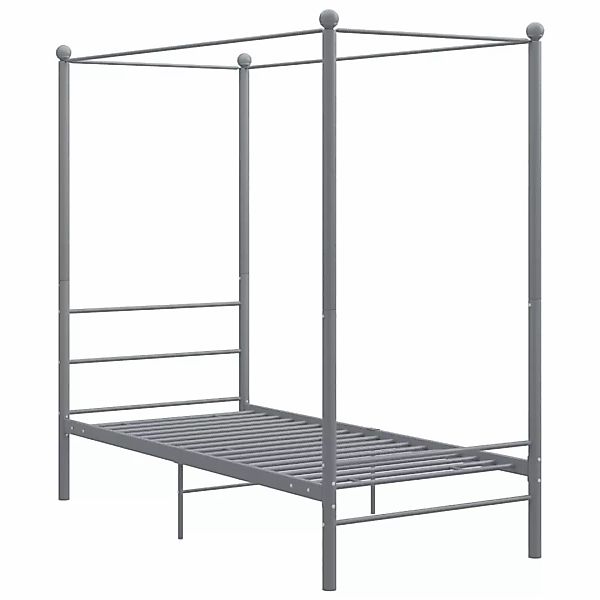 Himmelbett Grau Metall 100x200 Cm günstig online kaufen