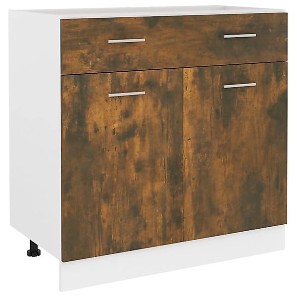 Vidaxl Unterschrank Mit Schublade Räuchereiche 80x46x81,5 Cm günstig online kaufen