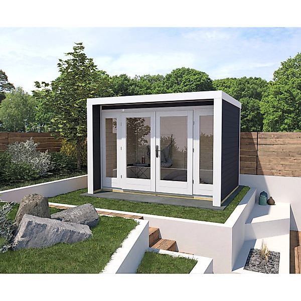 Weka Holz-Gartenhaus Flachdach Lasiert 305 cm x 250 cm günstig online kaufen