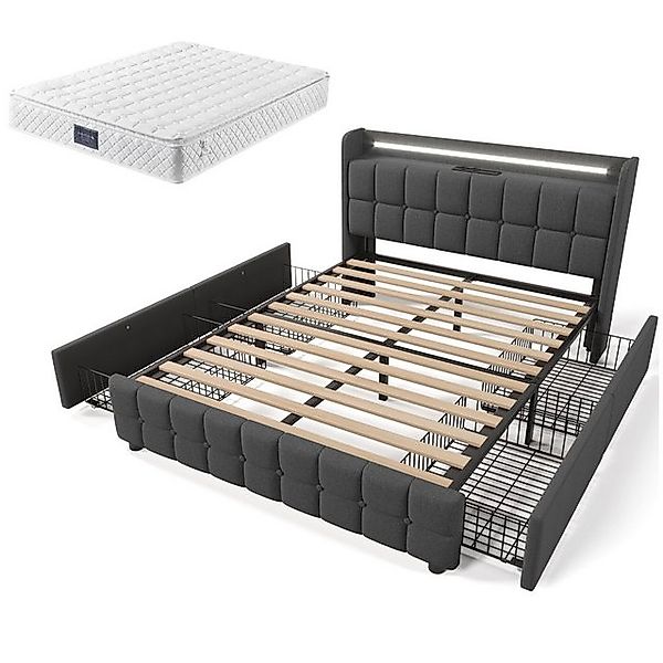 Gotagee Polsterbett Doppelbett Stauraumbett Multifunktionsbett Jugendbett f günstig online kaufen