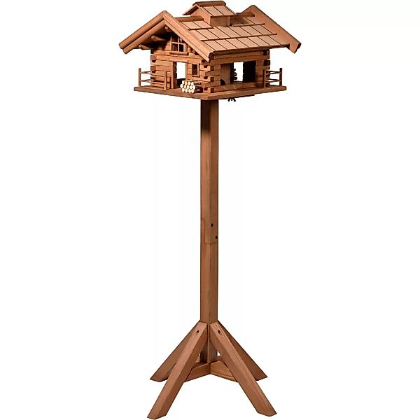 Dobar Vogelhaus Tirol im Berghütten-Design 37 x 37 x 117 cm Braun FSC® günstig online kaufen