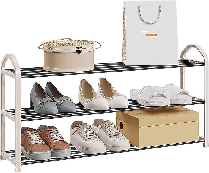 EUGAD Schuhregal, 1-tlg., 3-Ebenen–Metallrohrgestell, für Flur, Wohnzimmer, günstig online kaufen