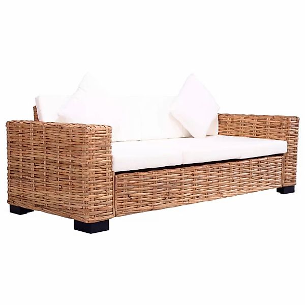 3-sitzer Gartensofa Natürliches Rattan günstig online kaufen