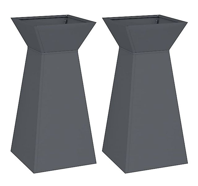 vidaXL Blumentopf Säulen Pflanzer 2 pcs Anthrazit 35 x 35 x 73 cm (2 St) günstig online kaufen