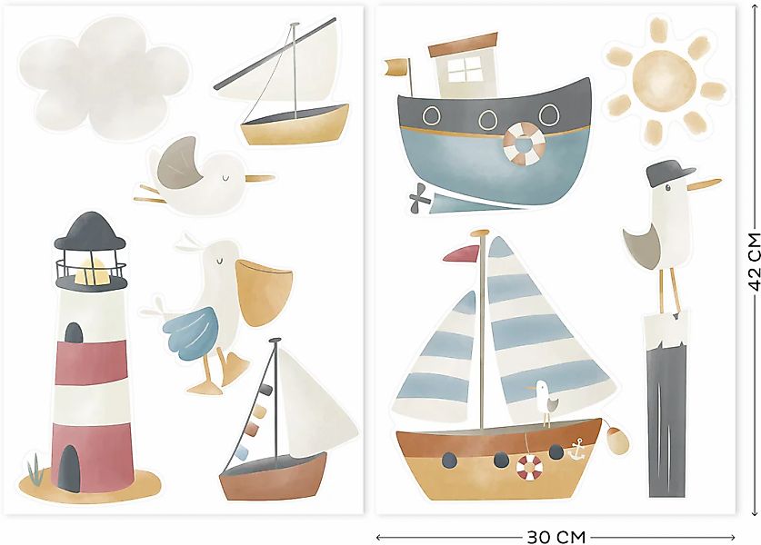 LITTLE DUTCH Wandtattoo "Little Dutch Selbstklebende Wandtattoo Set Sailors günstig online kaufen