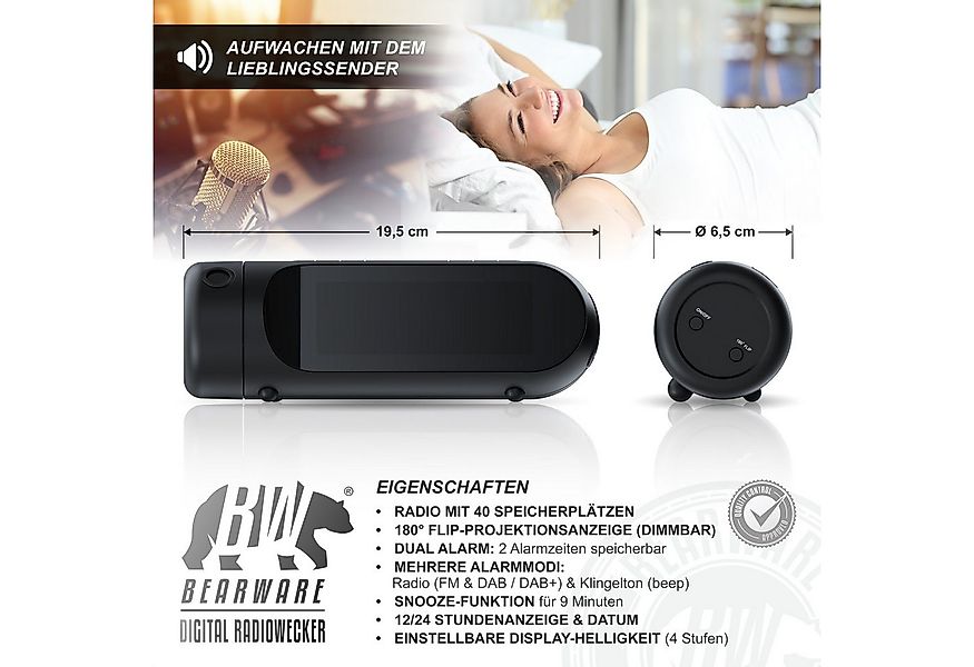 BEARWARE Radiowecker Küchenradio mit Projektion & DAB+ Radio, digital, Proj günstig online kaufen