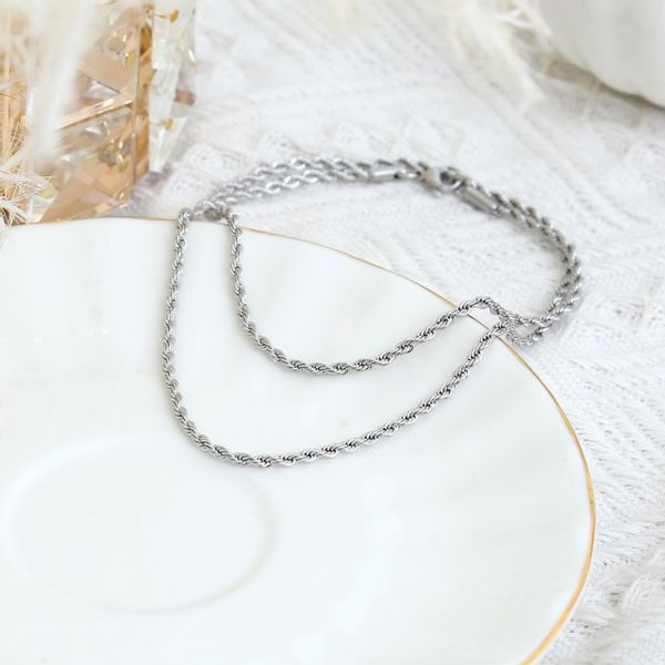 Made by Nami Silberkette Gekordelte Edelstahlkette günstig online kaufen