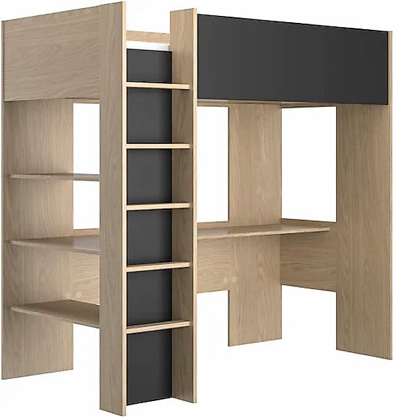 Gami Hochbett »Nael«, Hochbett 90 / 200 mit Schreibtisch günstig online kaufen