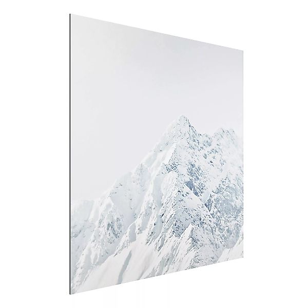 Alu-Dibond Bild Weiße Berge günstig online kaufen