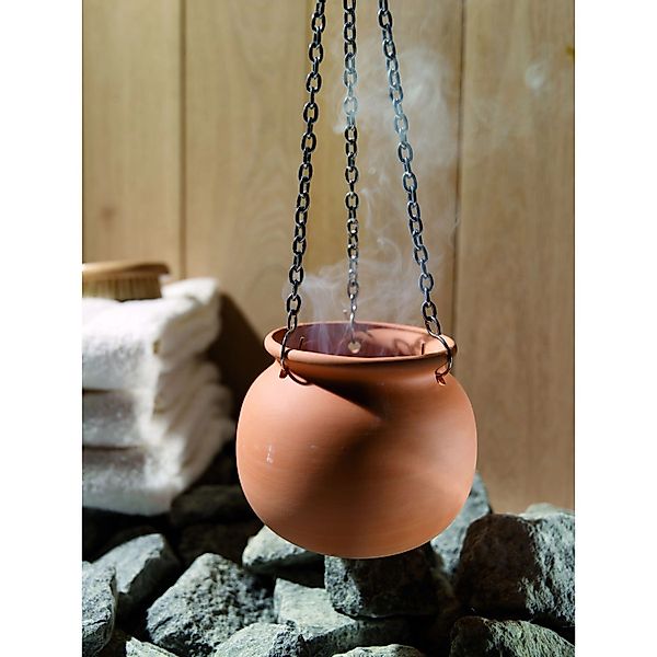 Karibu Sauna-Aufgussset Aromatopf Aufgusstopf Terrakotta (1 günstig online kaufen